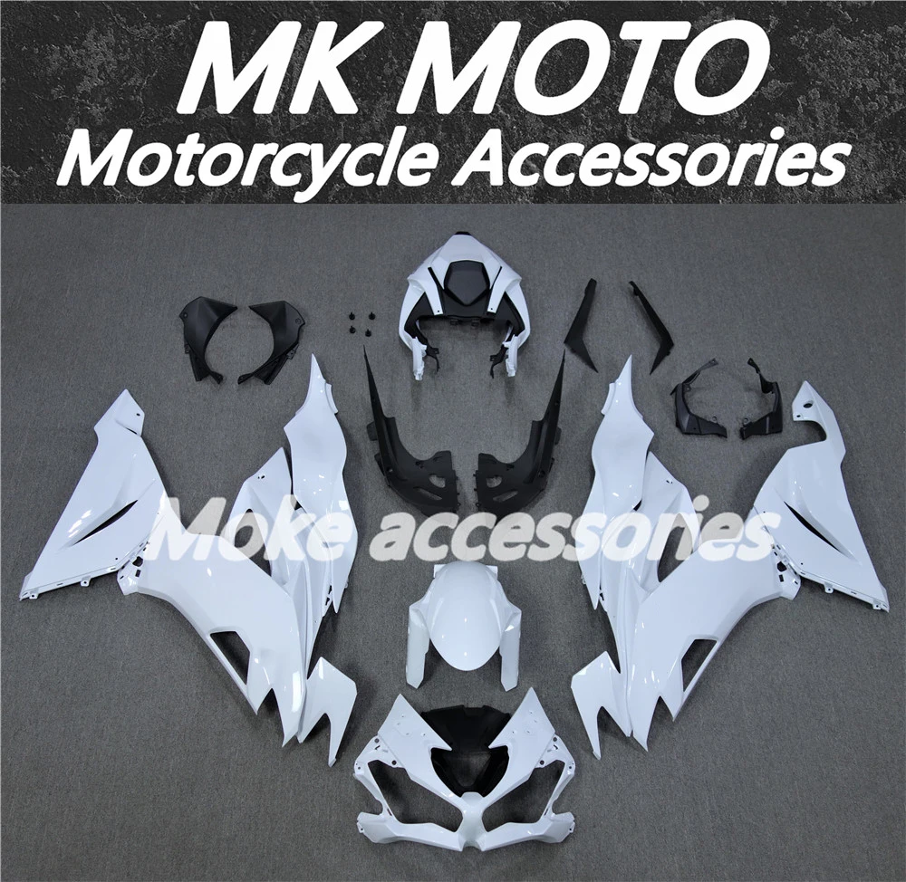 Moke motors Fairings Kit Fit For zx-6r 2019 2020 2021 2022 2023 636 19 20 21 22 23 Bodywork Set High Quality Ninja White