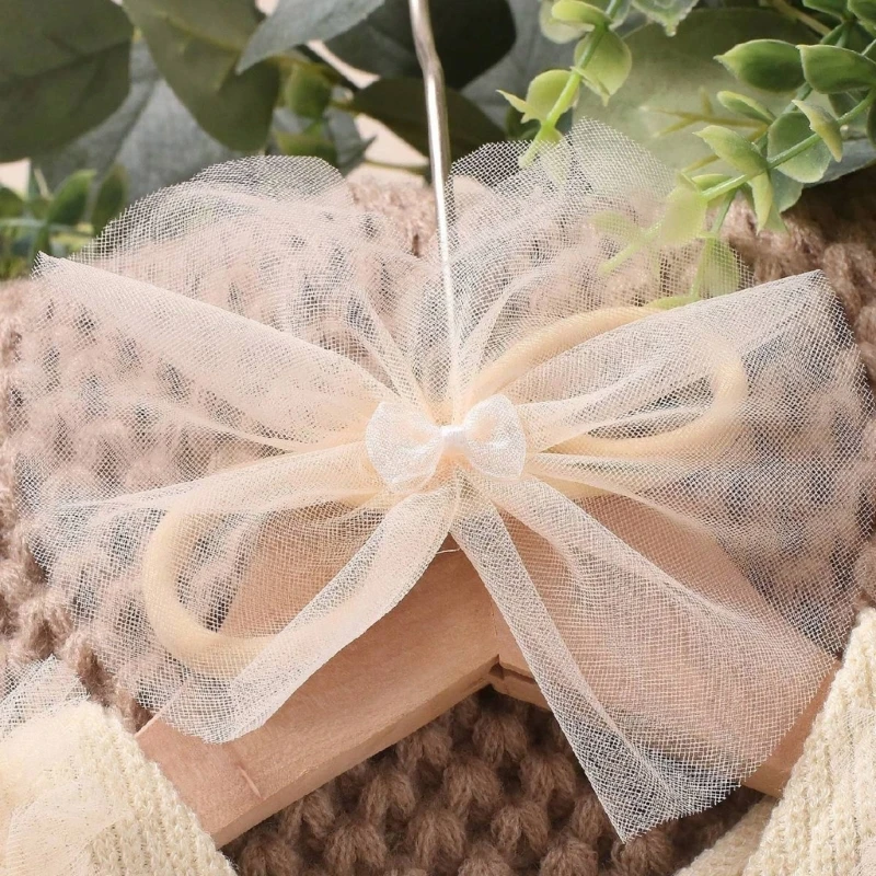 مجموعة واحدة من فستان رومبير لحديثي الولادة مع زخرفة من الدانتيل لالتقاط الصور والتجمعات العائلية مع دعائم أغطية رأس الطفل 24BE