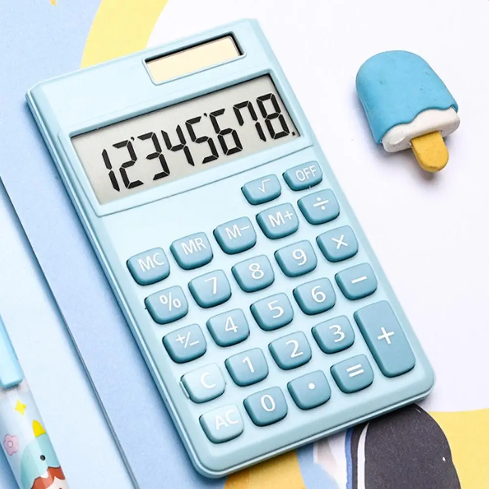 Calculadora alimentada por energía Solar, calculadora de 8 dígitos con pantalla para estudiantes, oficina y escuela