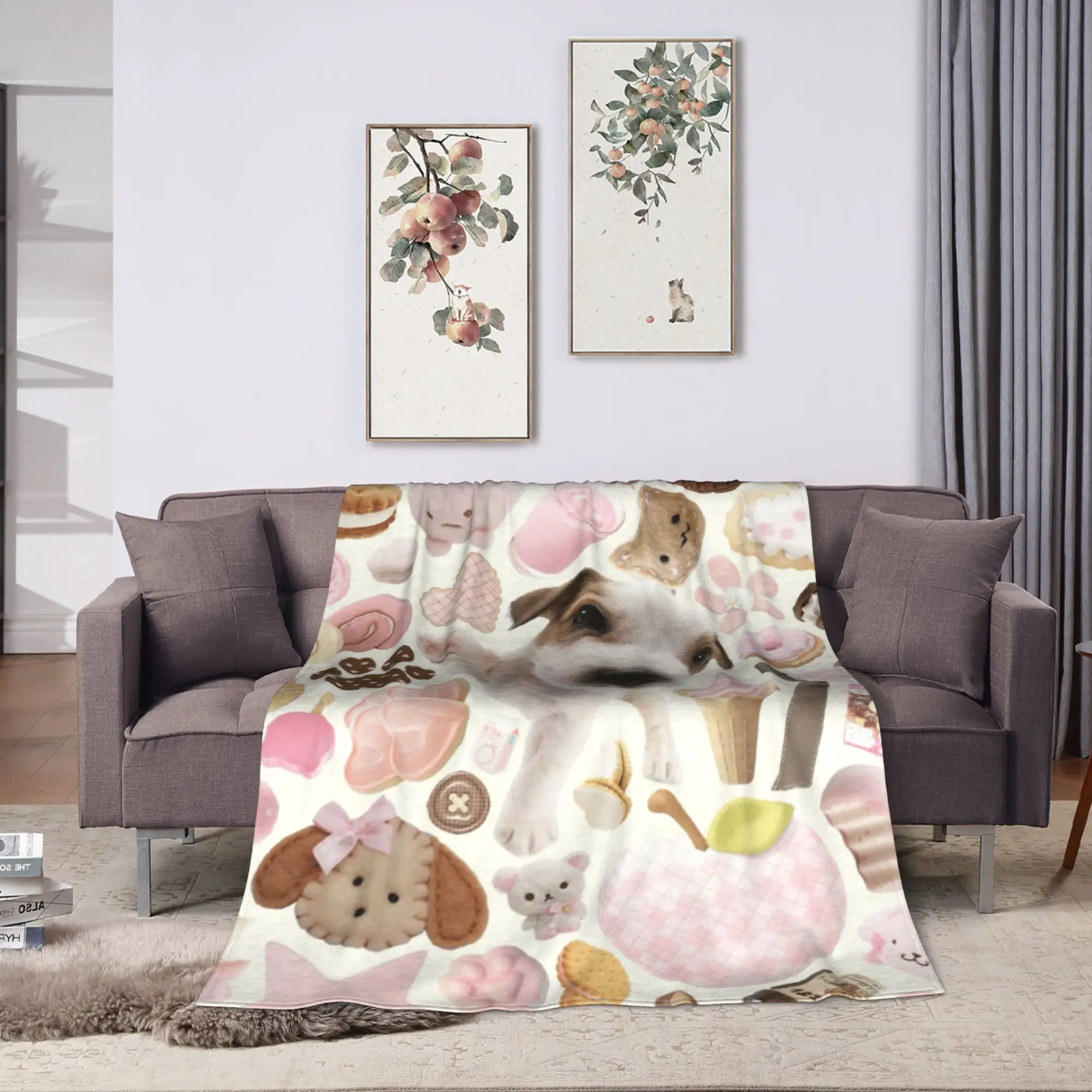 القط ميمي صور بطانية قطيفة الاطفال الكبار الفانيلا الفراش يلقي للمنزل ديكور دافئ لينة تصميم جودة المفرش هدية #2