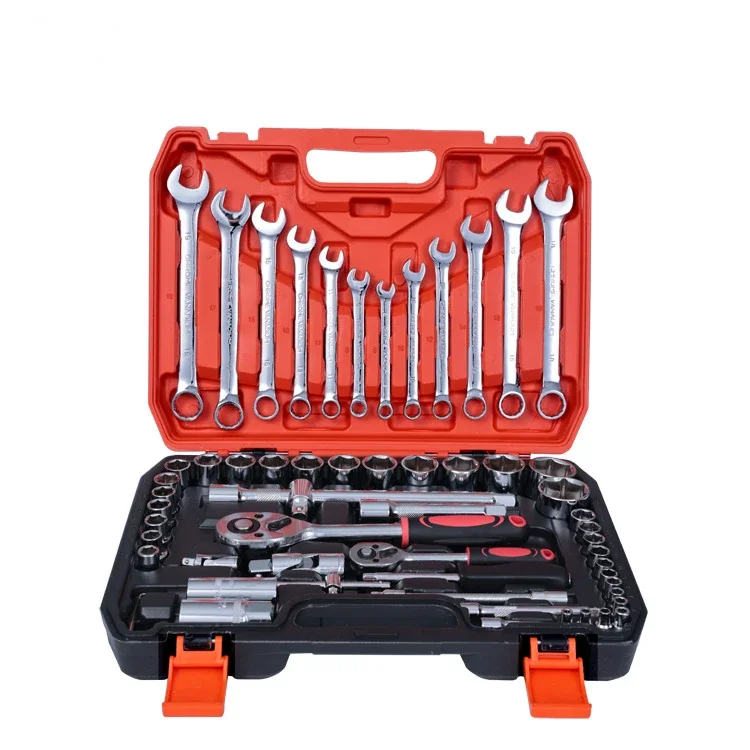 37pcs Carbon Wrench Set Steel Mirror Socket Combination Set Durable Ratchet Combination Tool Auto Repair Tool Accessory