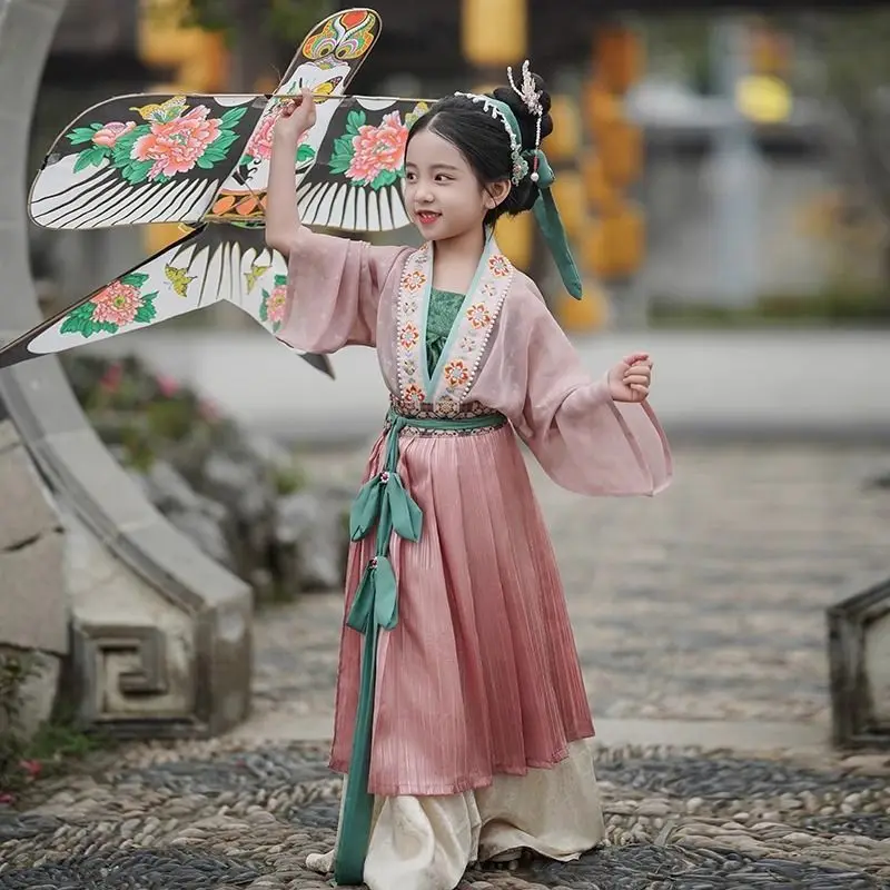 Girls' Song Hanfu Performance Costume 2026 New Original Chinese Ancient Hanfu Children's Long Sleeve Tang Costume Hanfu LJ414
