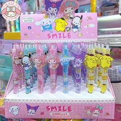 New Sanrio Gel Pen 24/48pcs Hello Kitty Kuromi Melody Cartoon Patch Pens Kawaii Stationery Student Write Tool School Office Gift