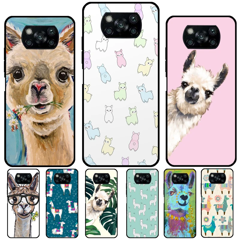 Cartoon Alpaca Llama For Xiaomi 13 11T 12T Pro 12X 12 Lite Case For POCO F5 X3 X5 Pro F4 X4 GT C40 M5s F3 Coque