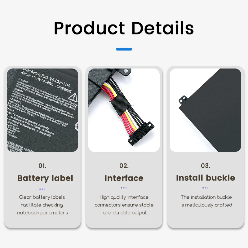 New C32N1415 11.4V 96Wh Laptop Battery for Asus ZenBook Pro UX501JW UX501LW G601JW UX501JW4720 0B200-01250000