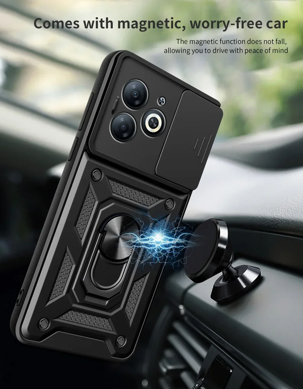 Camera protect case for Infinix NOTE Hot 40i 30 30i Hot 20 Play 12 11S NFC INFINIX Zero 30 5G 2023 Armor Hybrid Ring Back Cover