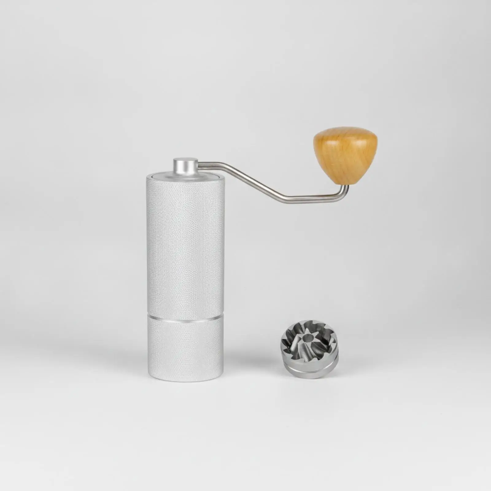 Portable Manual Coffee | Cylindrical Two-Section Body, Coffee with Wooden Knob, for Travel