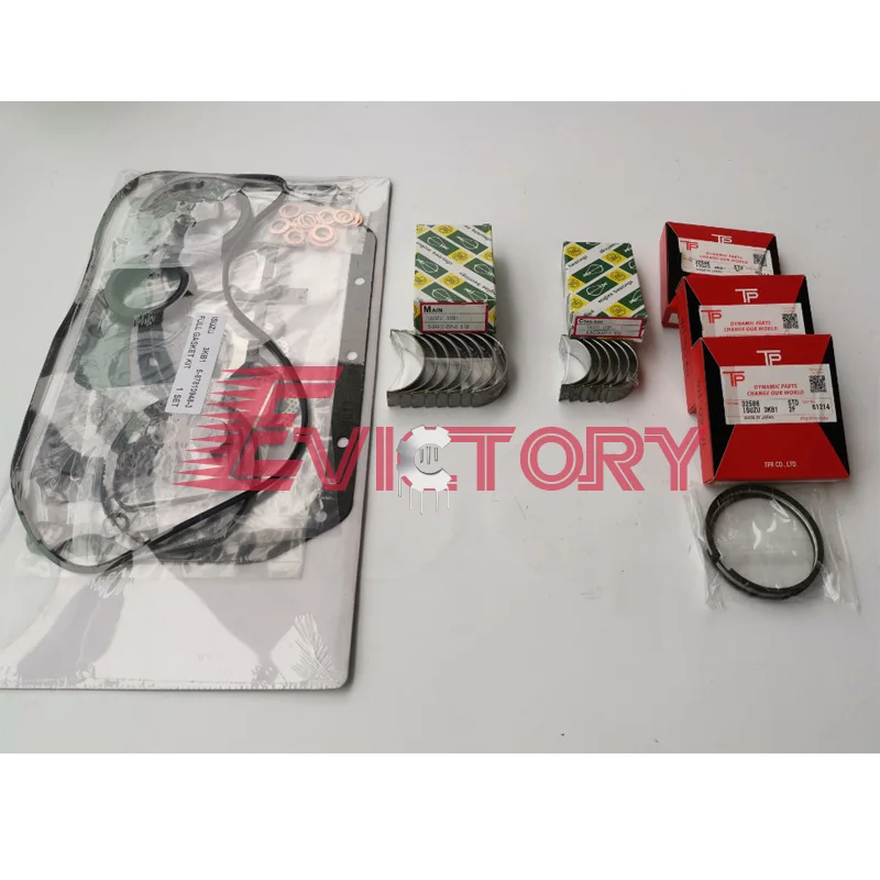 For Isuzu 3KB1 rebuild overhaul kit + piston ring + engine bearings gaskets