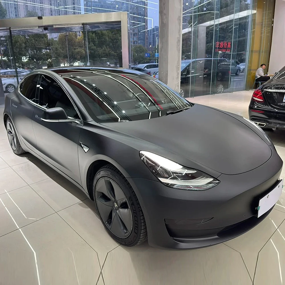 

Per-cut Matte Black PPF For Tesla Model 3 2020-2023 PVC Color Change Film Paint Protection Film Anti-Scratch Vinyl Wrap Cover