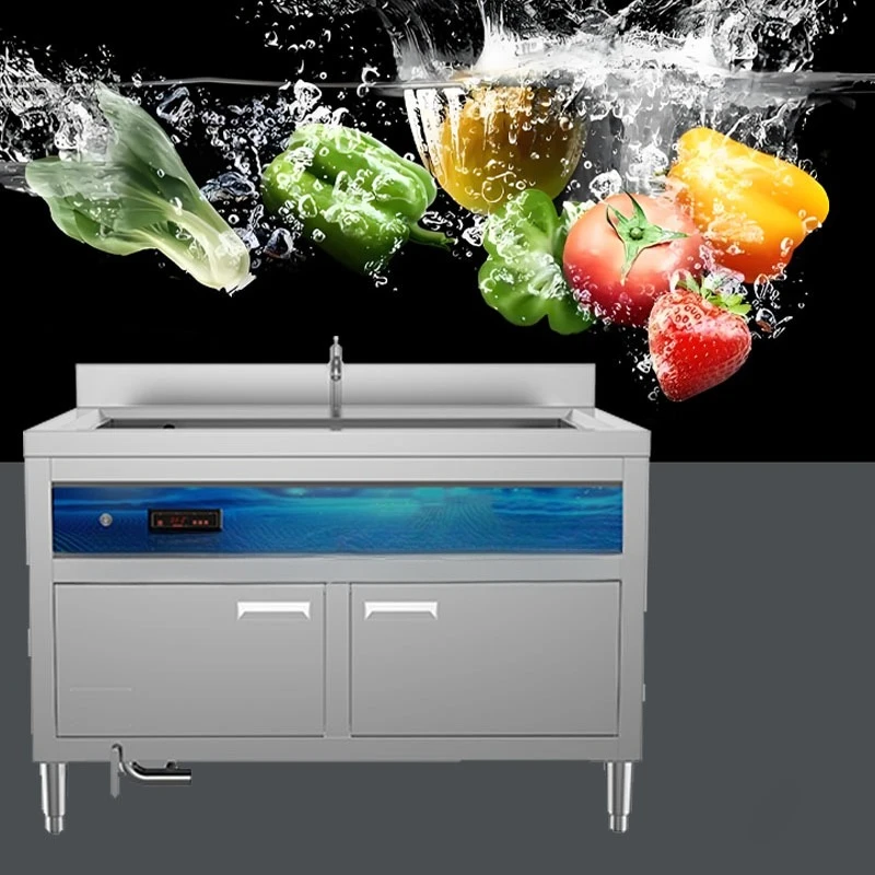 Cozinha comercial de aço inoxidável, máquina de lavar frutas e vegetais, equipamento de cozinha