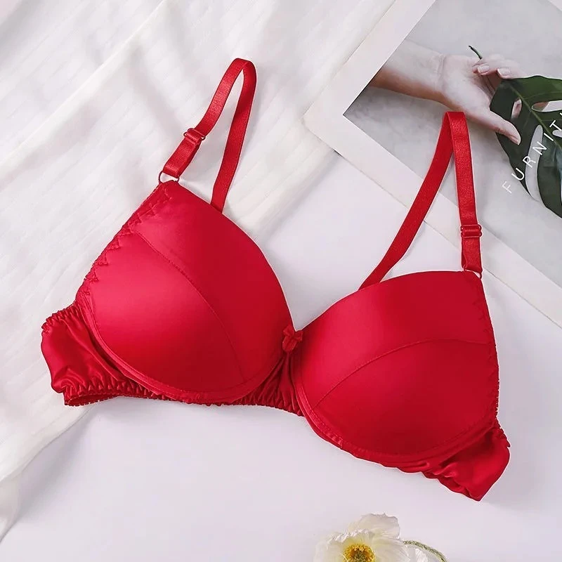 ملابس داخلية نسائية مثيرة بدون خياطة قطعة واحدة ملابس داخلية نسائية لاسلكية بفيونكة رافعة للصدر وبطانة حريرية 3/4 كوب مريح فاخر وحملي #3