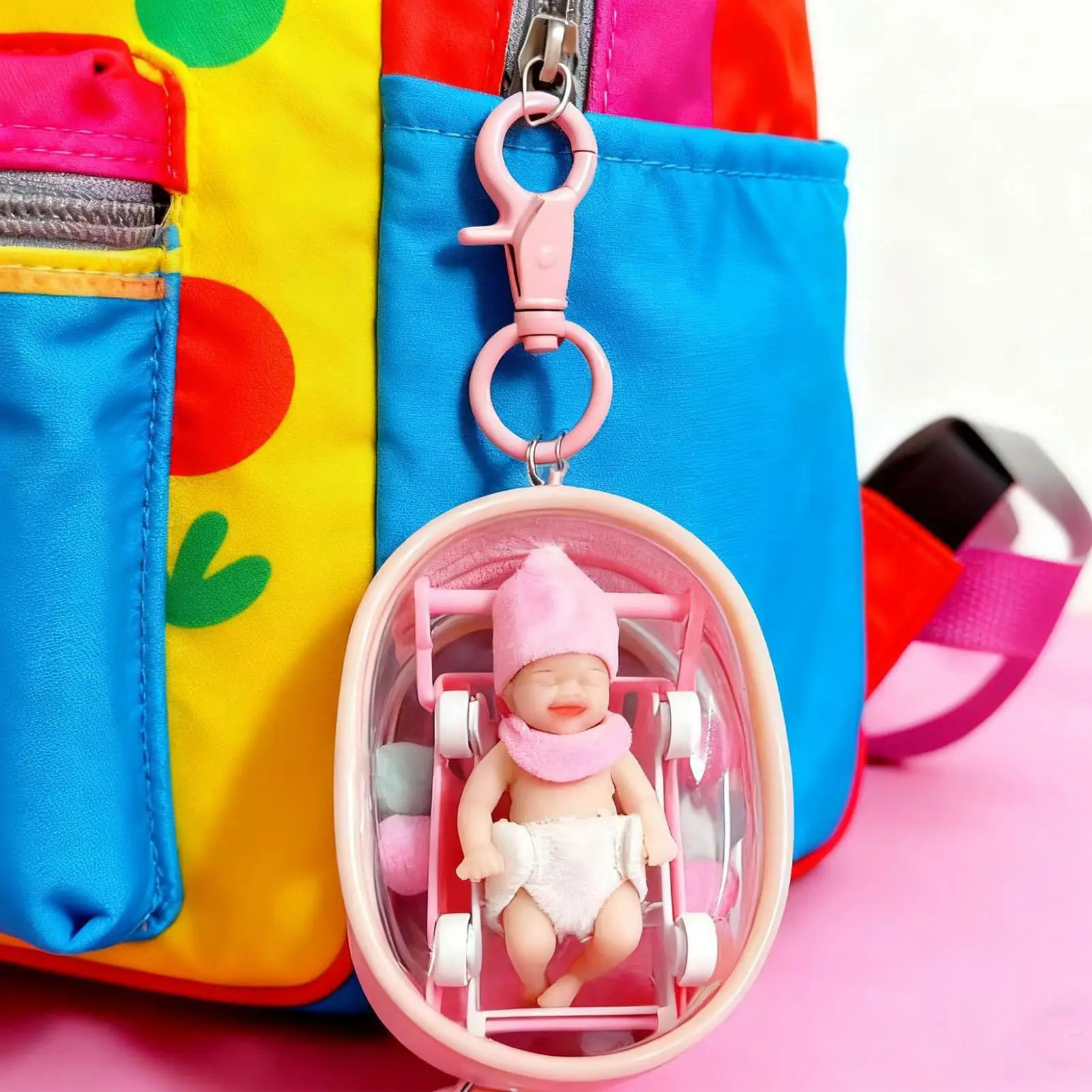 

New Cartoon Cute Keychain Mini Silicone Baby Doll Keyholder Women Girl Bags Keyrings Cars Key Ring Gift Charming Decoration