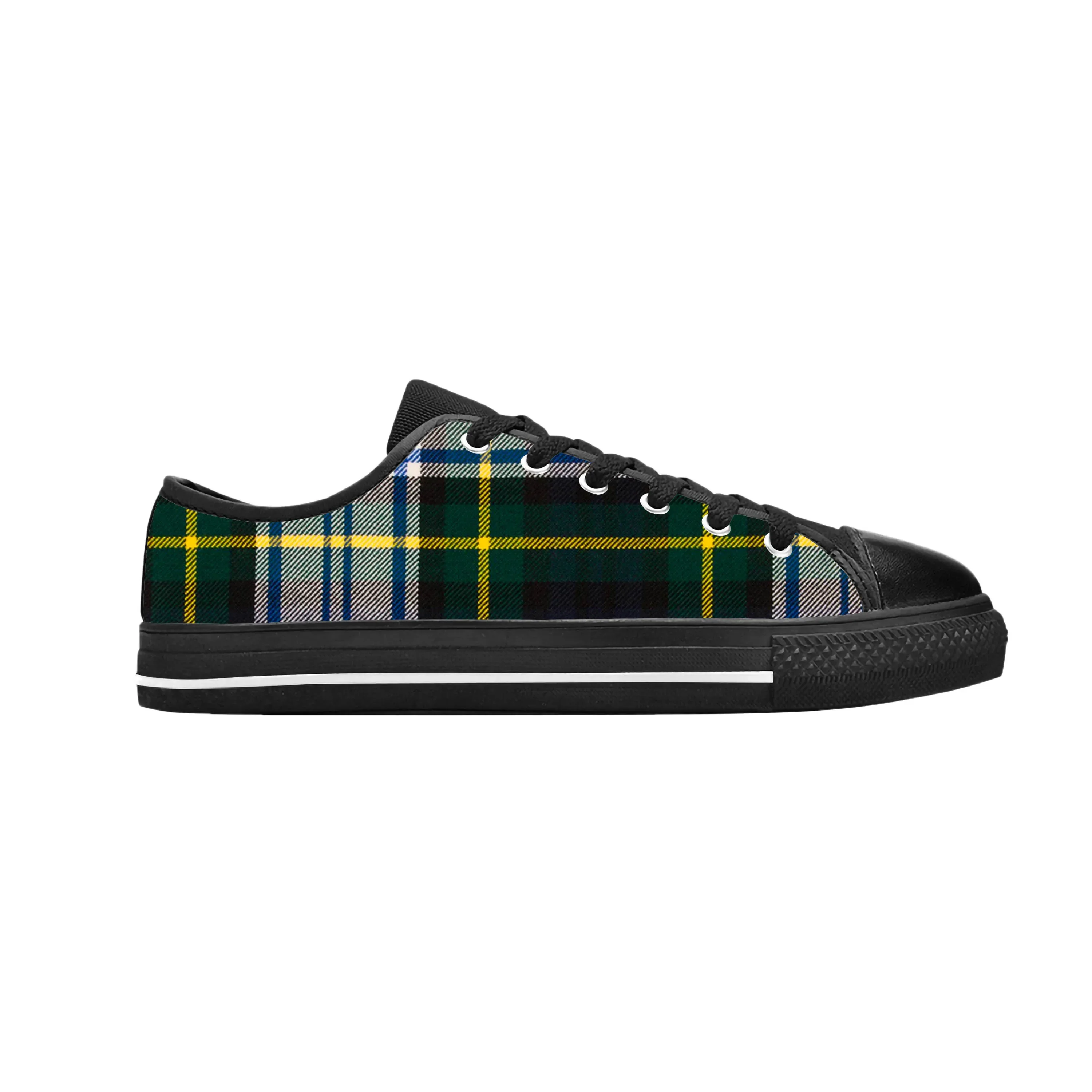 Gordon Scottish Stewart Clan Tartan Plaid Ancient Casual Cloth Shoes Low Top Comfortable Breathable 3D Print Men Women Sneakers