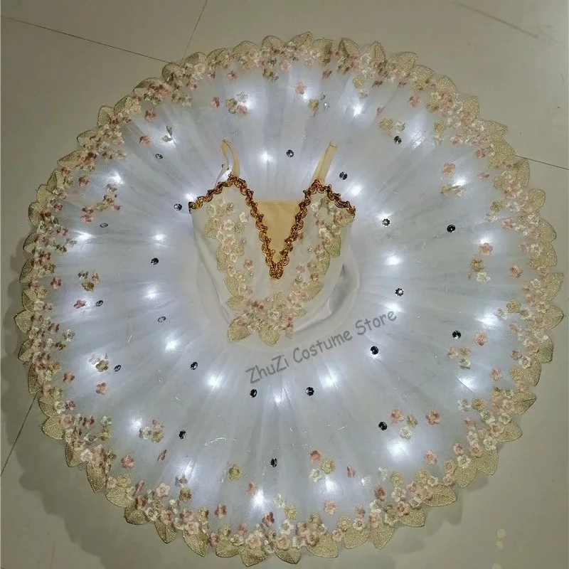 dy2025ledライトアッププロフェッショナルバレエコスチュームクラシックバレリーナバレエチュチュプリンセスパンケーキチュチュダンスバレエドレスガールキッズ