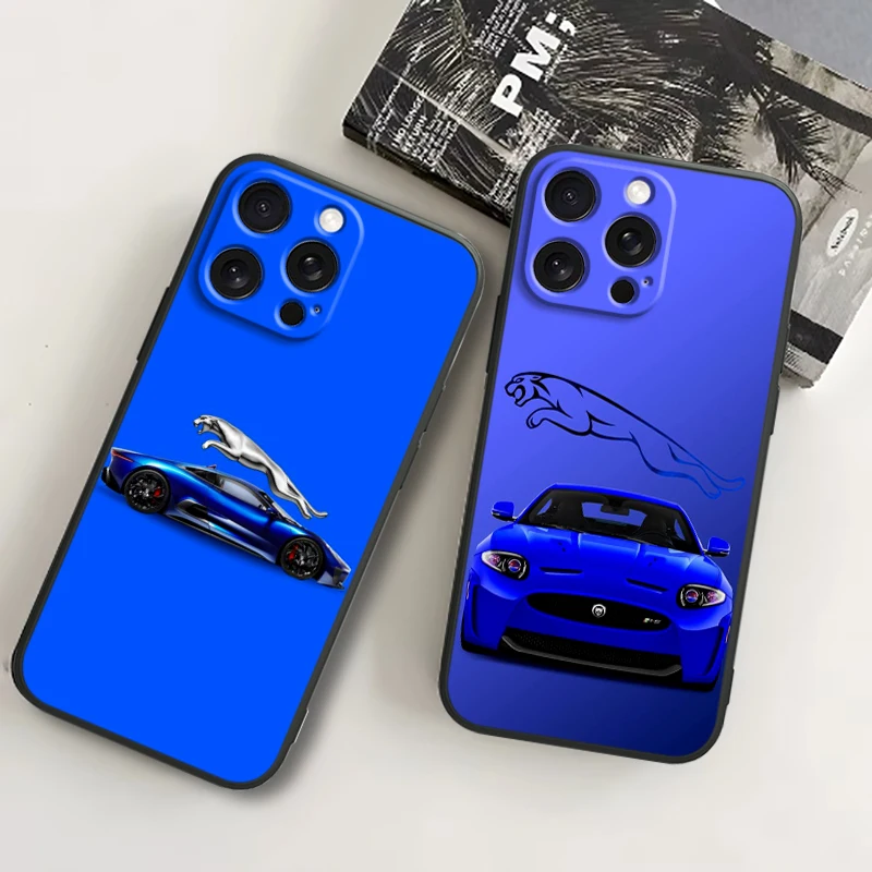 JAGUARS Car Luxury Logo Cool For iPhone 16 15 14 13 12 11 8 7 X XS XR Pro Max Plus Mini Ultra Black Phone Case