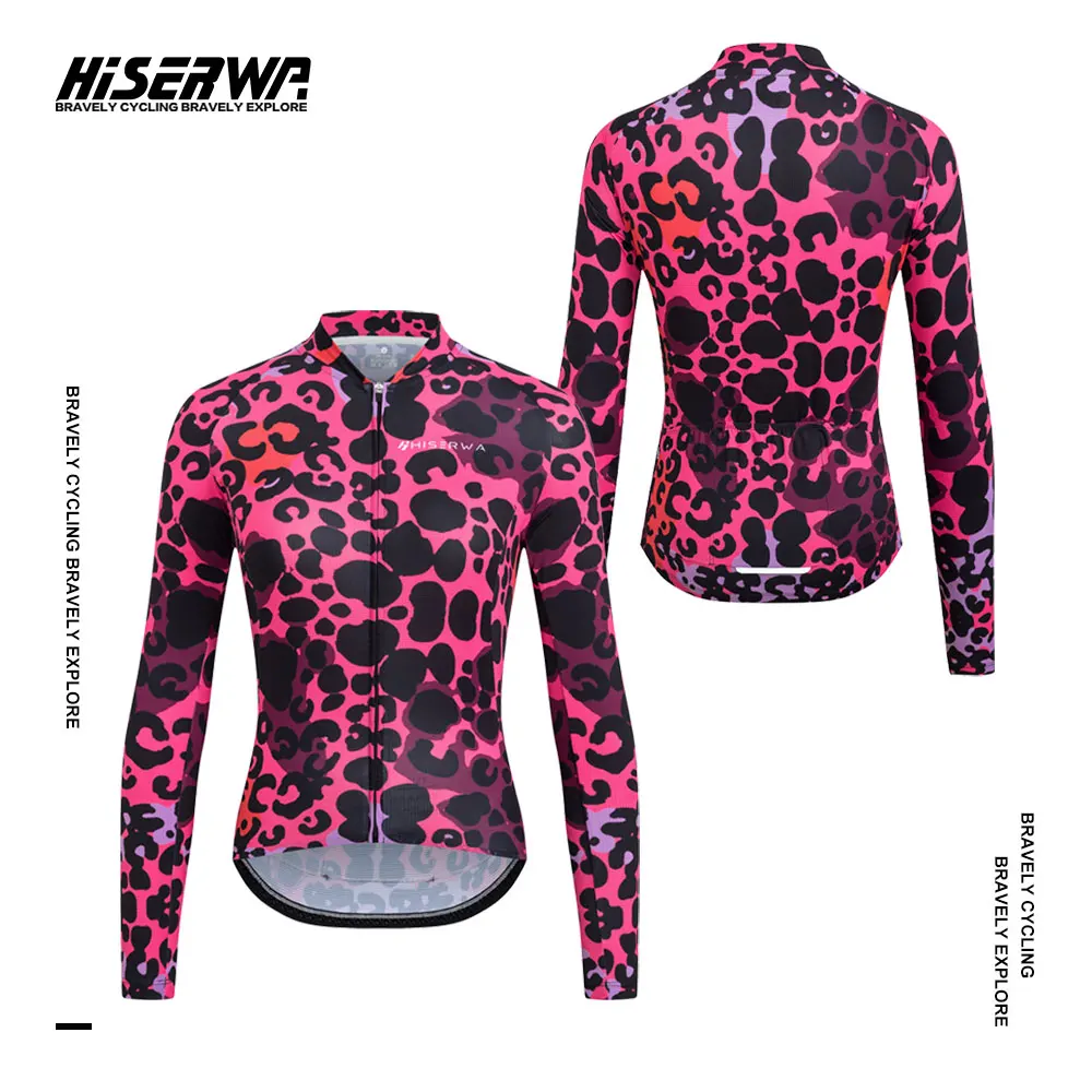 

HISERWA Cycling Jersey Long Sleeve Lightweight Breathable UPF50+ Fabric Cycling Clothing Women Slim Fit Road Bike Shirts Tops