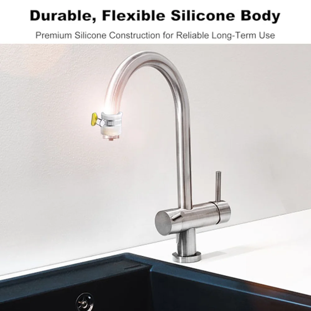 Leak Proof Faucet Adapter Compatible with Gooseneck Faucets 13 to 25mm Silicone Rings and Stainless Steel Clamp