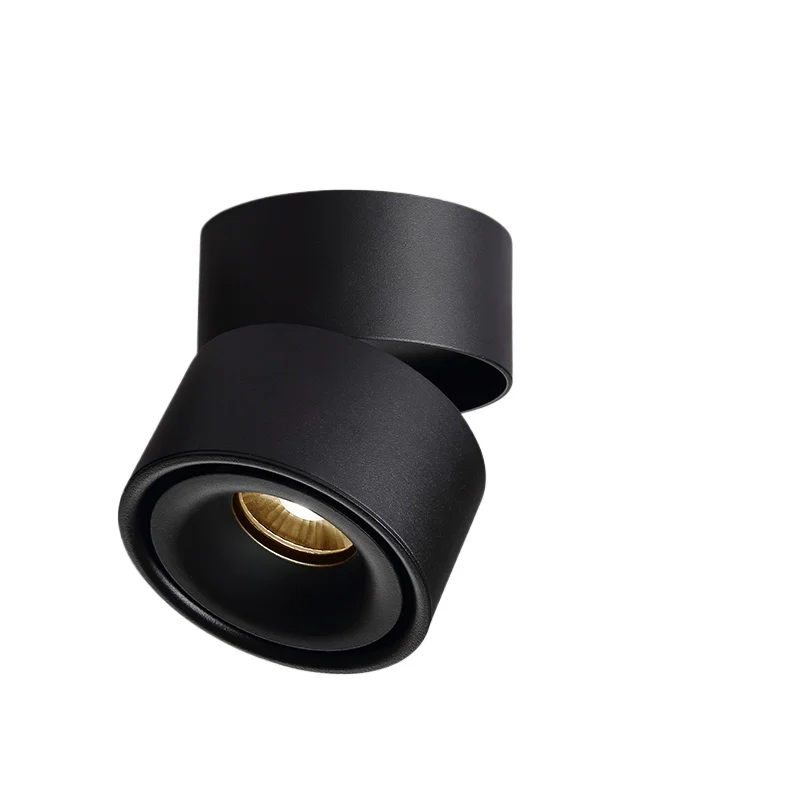 

Surface mounted spotlights adjustable angle rotating folding led anti-dazzling free punching meal living room without main light