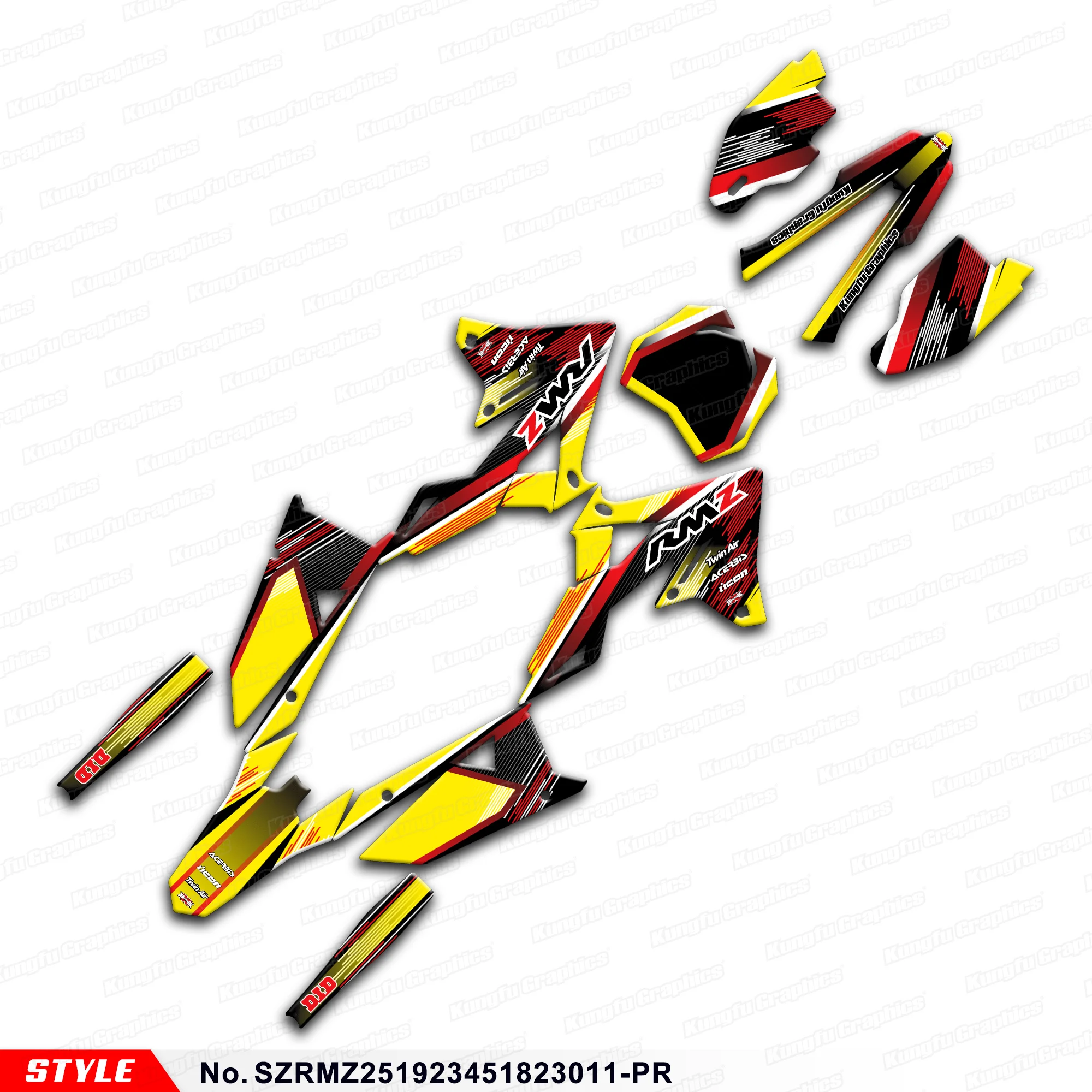 JY RACING Dirtbike Graphics Stickers Set Decal Sheet for SUZUKI RMZ250 RMZ450 RMZ 250 RMZ 450 2018 2019 2020 2021 2022 2023 2024