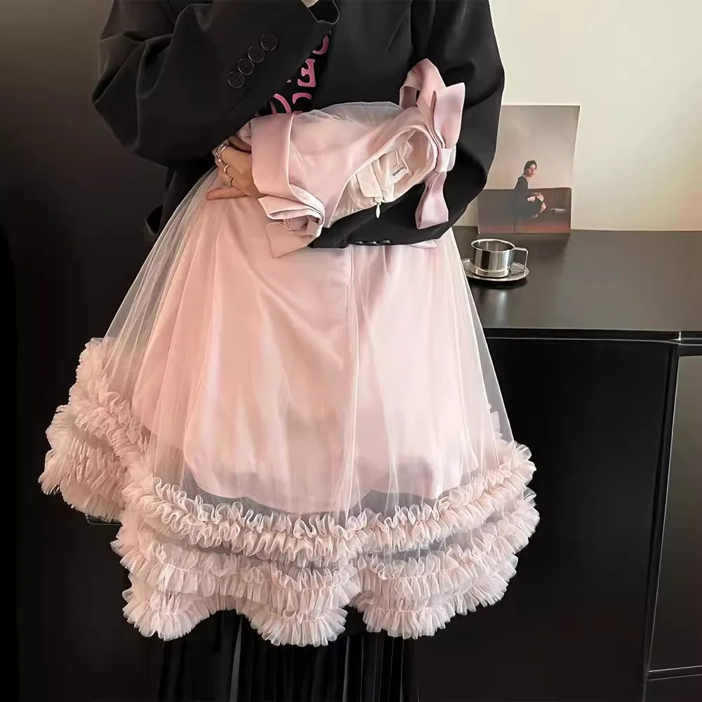 Luxus Mädchen Prinzessin Kinder rosa Bogen Tutu Brautkleid ärmellose Kinder Kleider Baby Kleinkind Geburtstags feier Kuchen Kleid