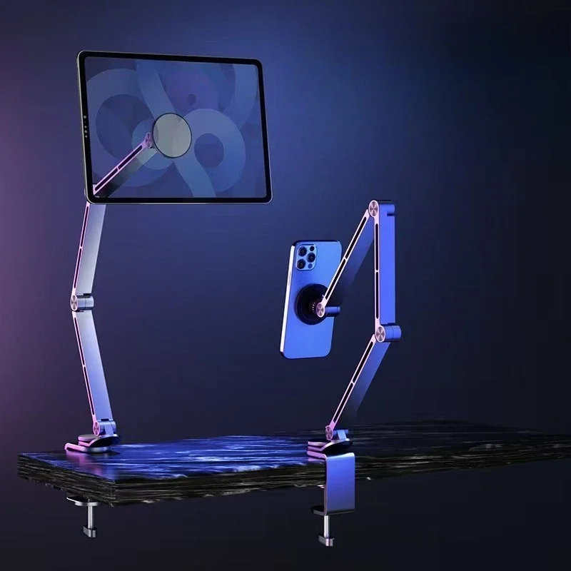 

Aluminum alloy rotating bedside tablet holder mobile phone, bed multi-functional metal