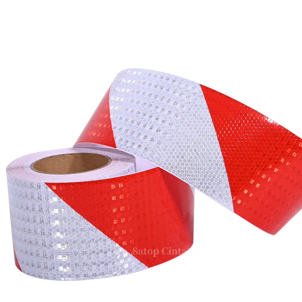 10cm*10M High Visibility Twill Reflectors Stickers Bright Left White Red Self-adhesive PVC Reflective Safety Tape For Trucks Car