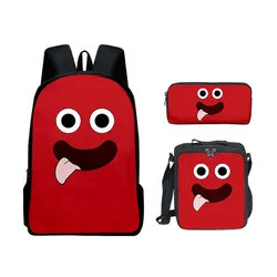 Anime Mochila com Impressão 3D, Escola Estudante Bookbag, Mochila Laptop, Lunch Bag, Estojo de Lápis, Harajuku Garten Popular de Banban, 3PCs por Conjunto