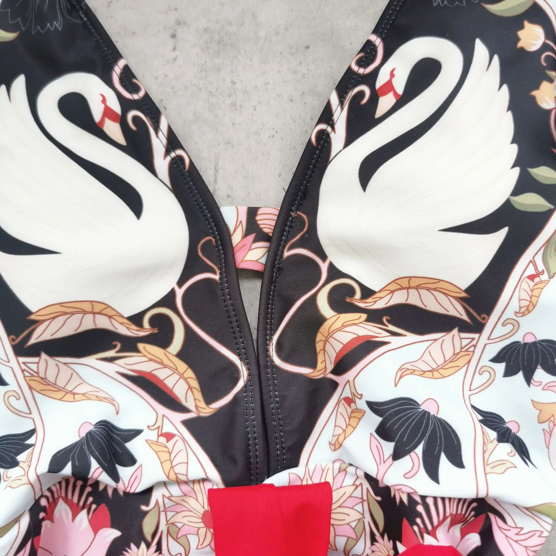 2025 Sexy Print One Piece Swimsuit Women Push up Monokini Ruffle Swimwear Bathing Suit Summer Beach Fashion for Females