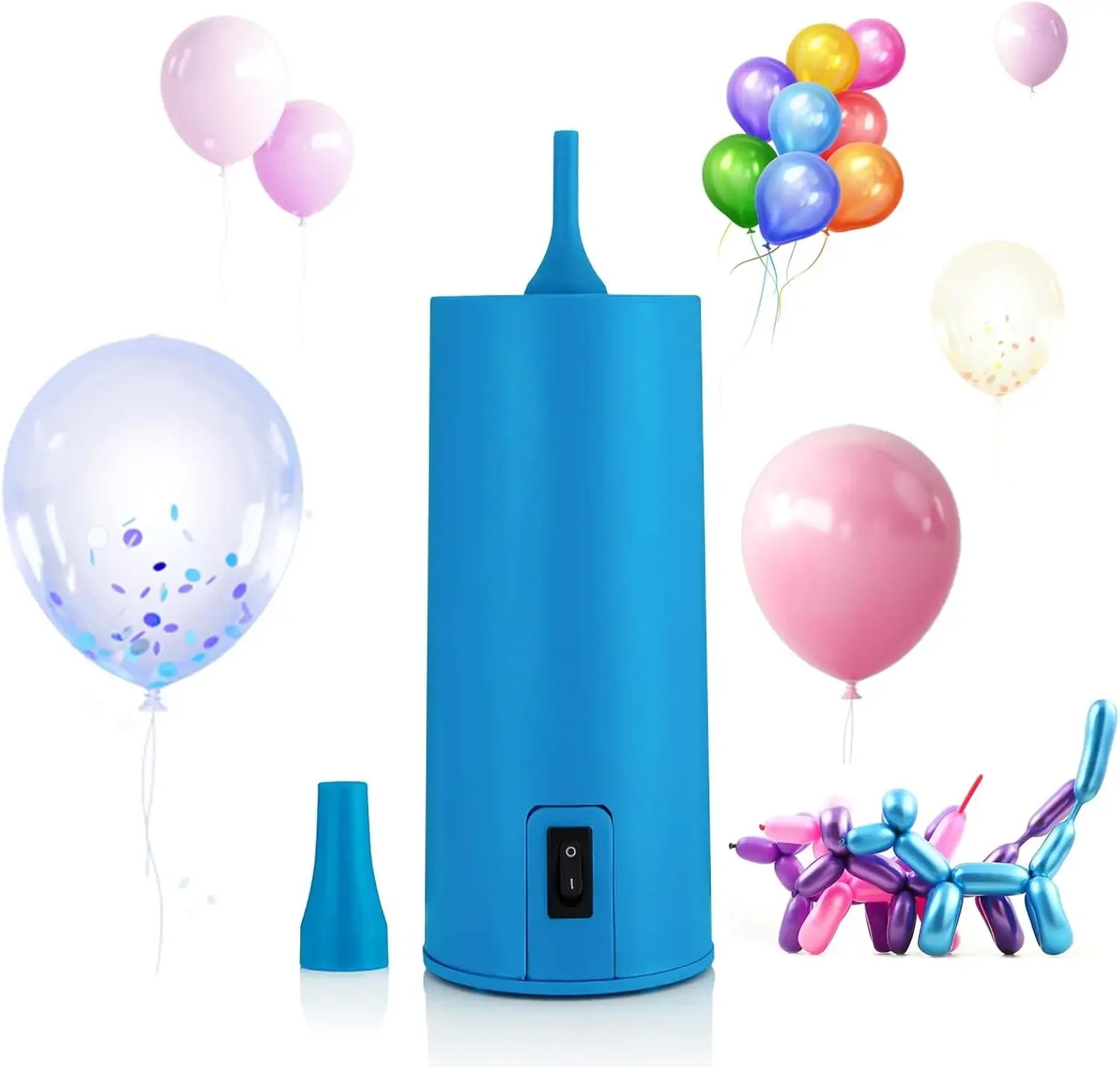 

EU/US Plug Electric Balloon Pump Portable Air Balloon Inflator for All Balloons with 2pcs Nozzles for Christmas Wedding Decor