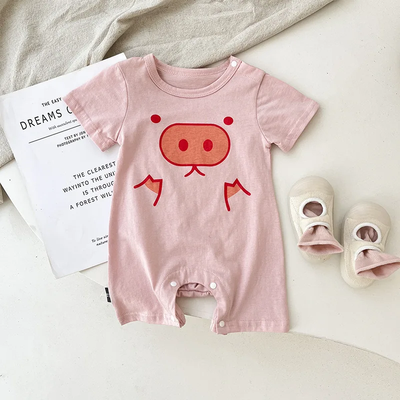 Summer Newborn Infant Baby Girls Cotton O-neck Romper Cute Kids Animals One Piece Fashion Baby Clothing