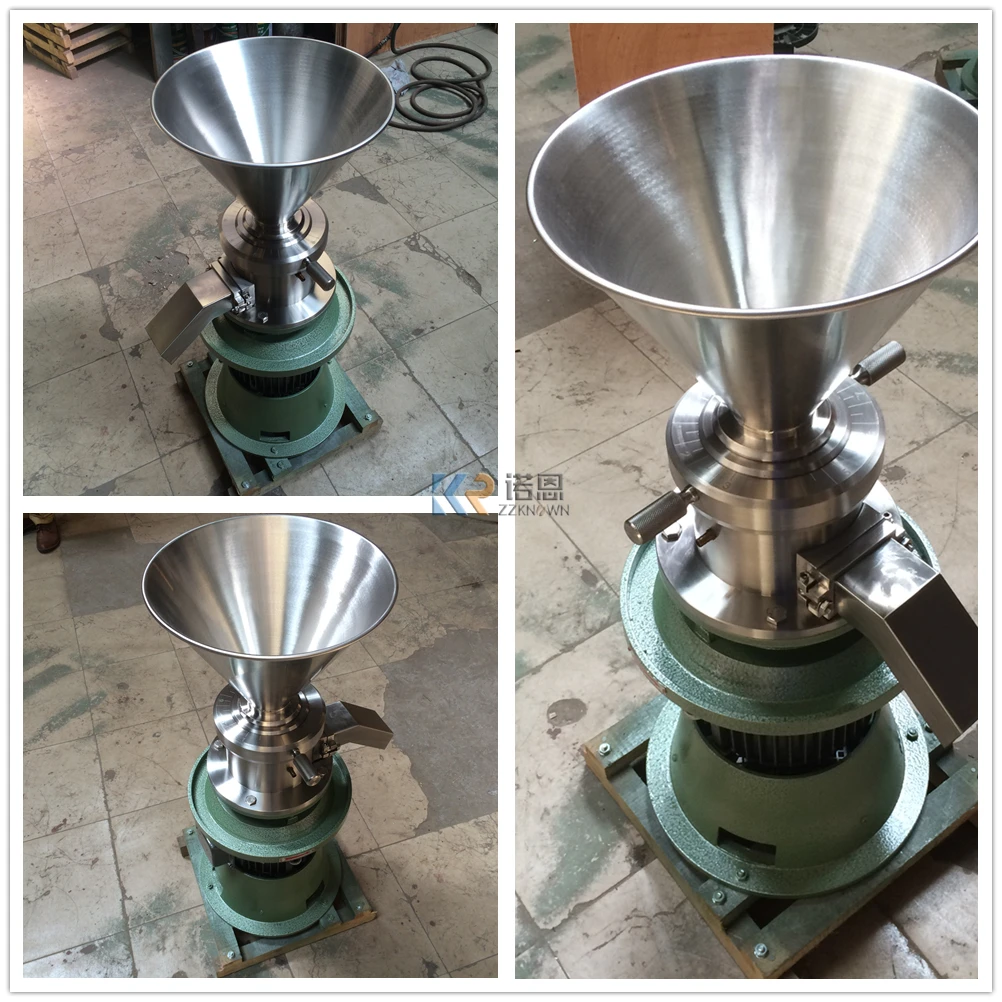 Molino coloide para hacer mantequilla de maní, línea de máquina para hacer mantequilla comercial, molinillo Industrial de mantequilla de maní de Tahini y sésamo