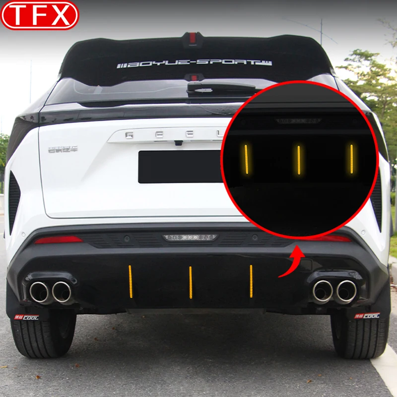 For Geely Cityray 2024 2025 Car Bumper Reflective Sticker Decorative Bright Strip Dedicated Rear Fog Light Strip Accessories