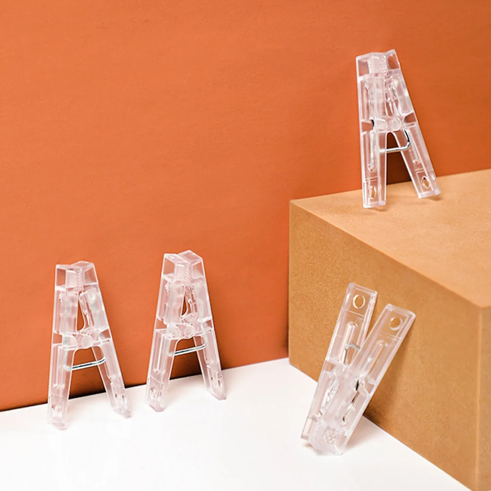 

Plastic Clips for Photos Paper String Light Note Cards Lamp Transparent Clip Plastic Clip Clothes Pins Mini Hanger Clamps Small