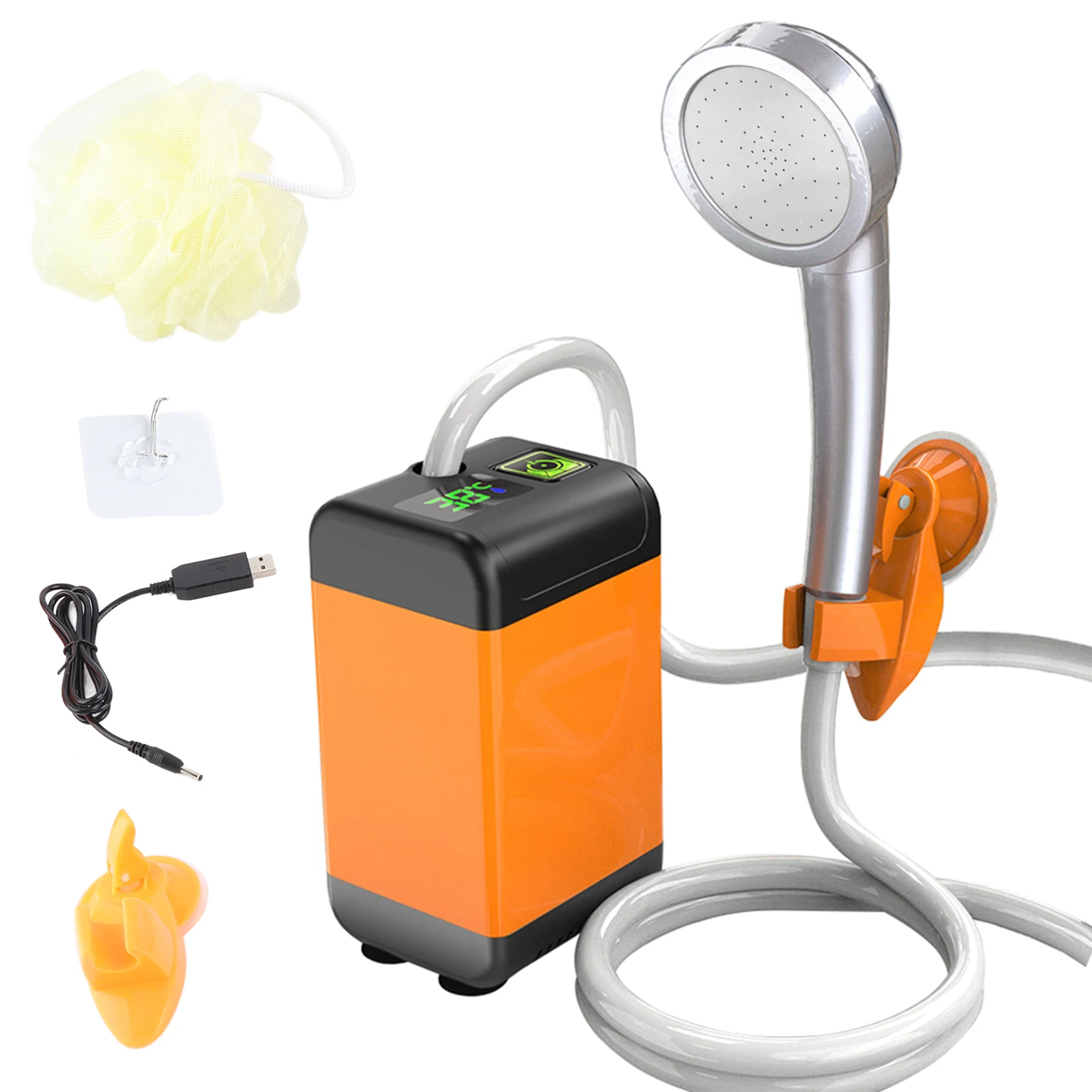 

Outdoor Shower Kit Portable Quiet USB Rechargeable Electric Shower Pump for Home Camping Travel Cleaning Camping Shower Pump