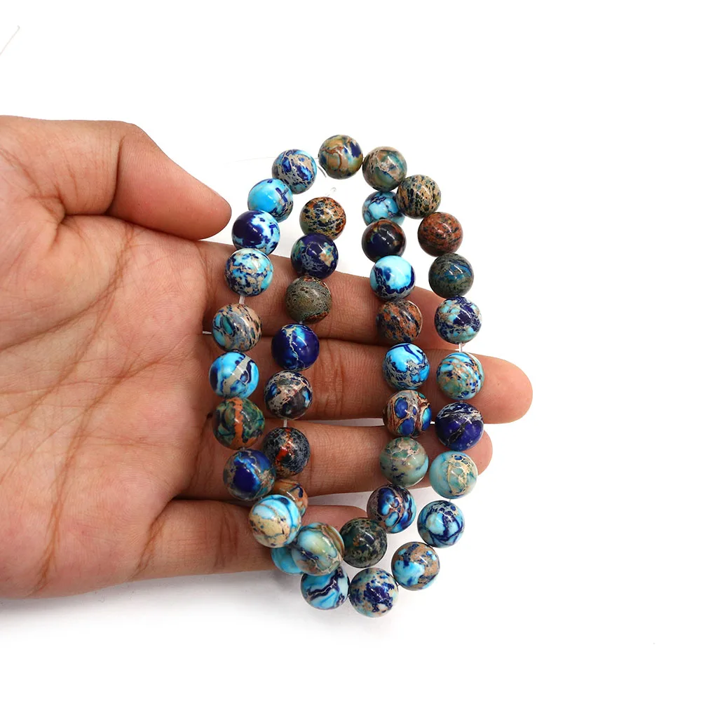 

Natural Stone Blue Round Beads Emperor Stone 4mm Jewelry Making DIY Necklace Bracelet Earrings Accessories Waist Beads
