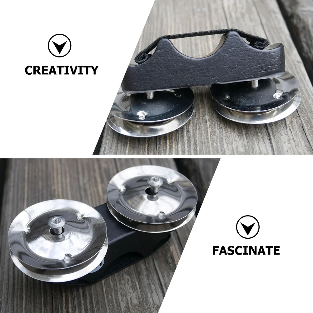 

Children Finger Bell Percussion Instrument Wooden Aluminum Hand Bell Music Educational Plaything Interactive Music Instrument