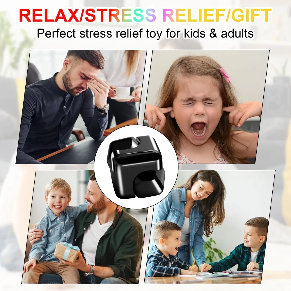 Metal Square Fidget Spinner Antistress EDC Fingertip Toys Stress Relief Hand Magnetic Spinning Top Anti-Anxiety Spiner Kids Toys