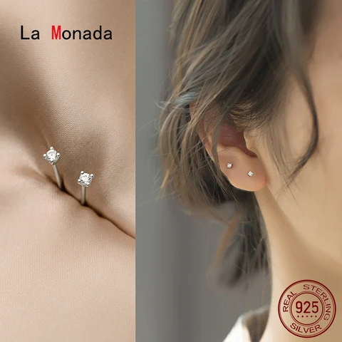 Серьги-гвоздики La Monada из серебра 925 — фото устройства