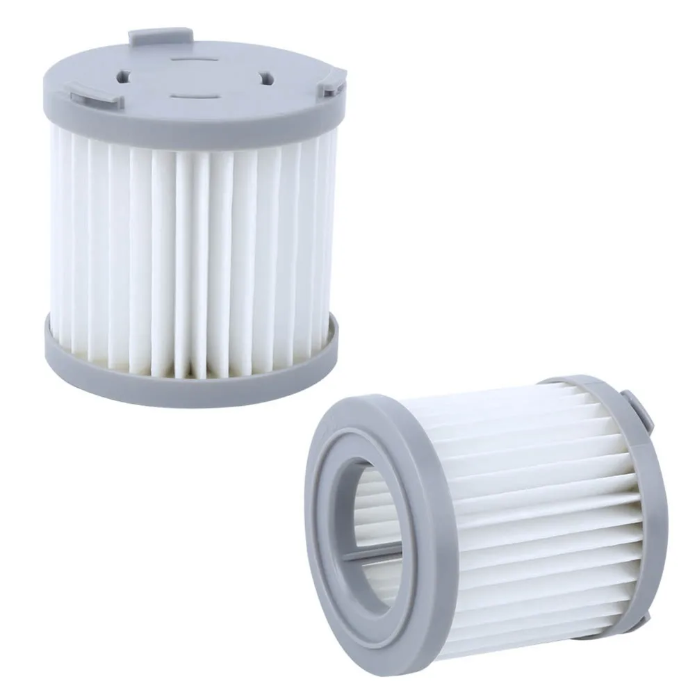 2PCS Pleated Robot Vacuum Filter Cylindrical White Vacuum Cleaner Filters Plastic Frame for JIMMY JV51 JV53 JV83