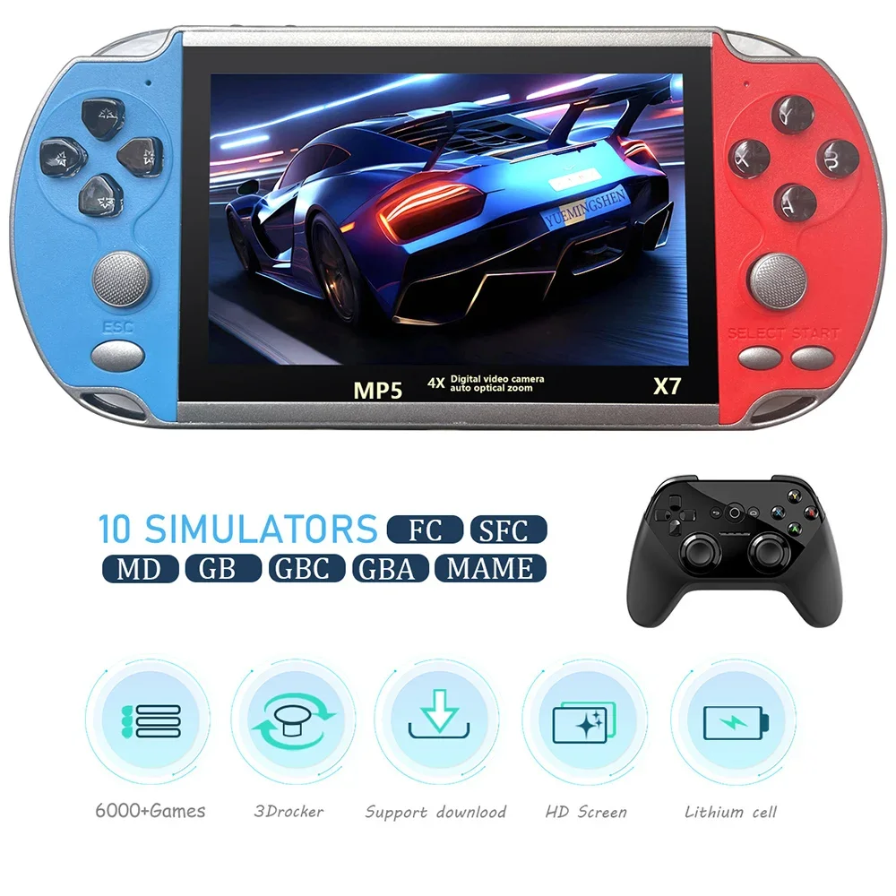 Handheld Game Players 4.3 Inch Screen Nostalgic Game Console with 1500mAh Battery  Video Game Controller Ideal Gift for Kids