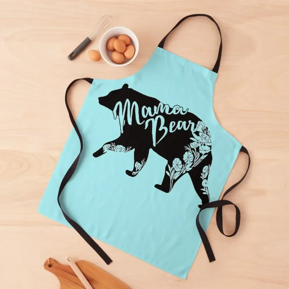 

Mama Bear with Fav Flowers Tatoo Apron Chef jacket men Salon for kitchen useful Apron