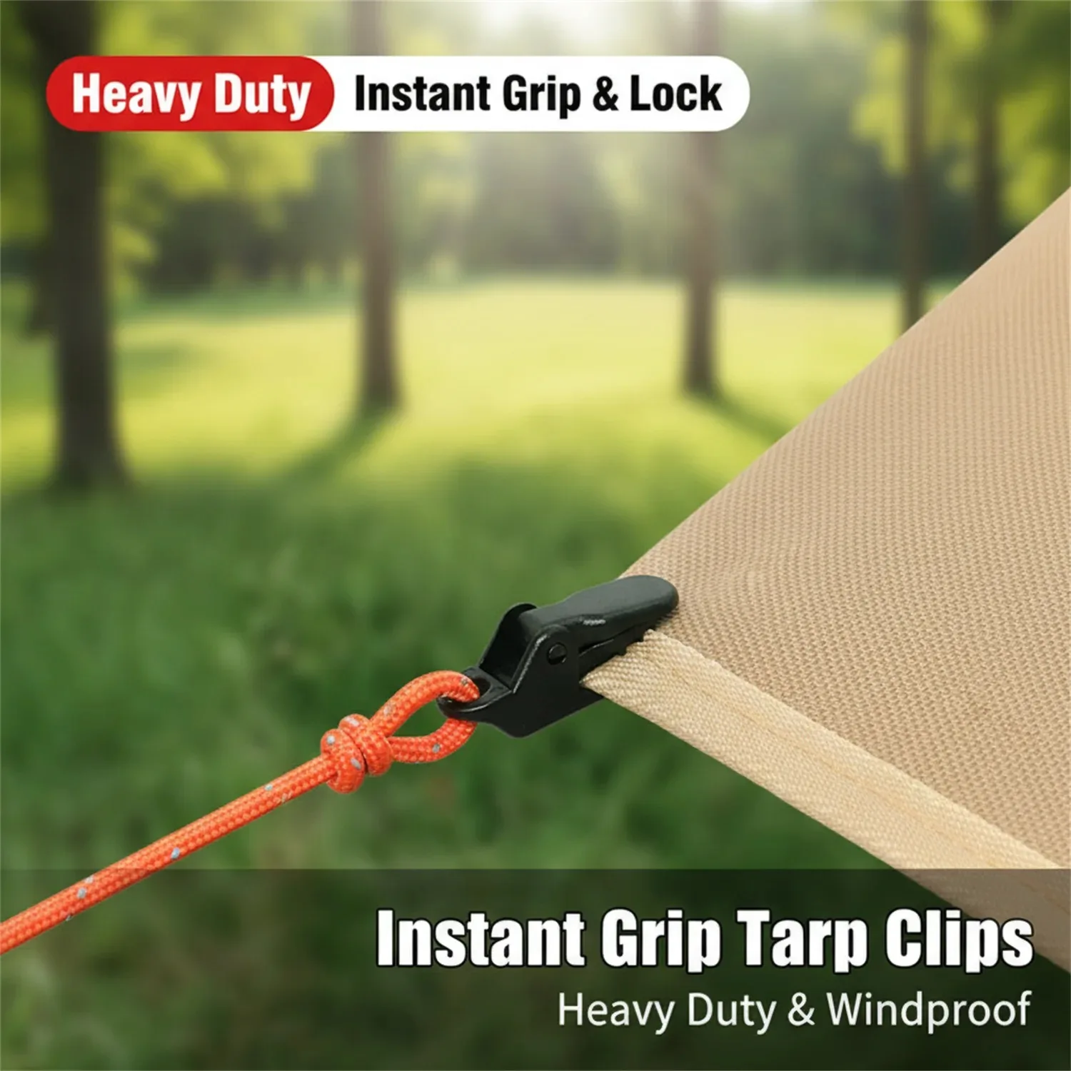 LSY Sturdy Anti-Wind Tent Clips, Heavy Duty Camping Clamps for Securing Tarpaulin & Tent Outdoor Fixing Crocodile Clips, 10/20/5