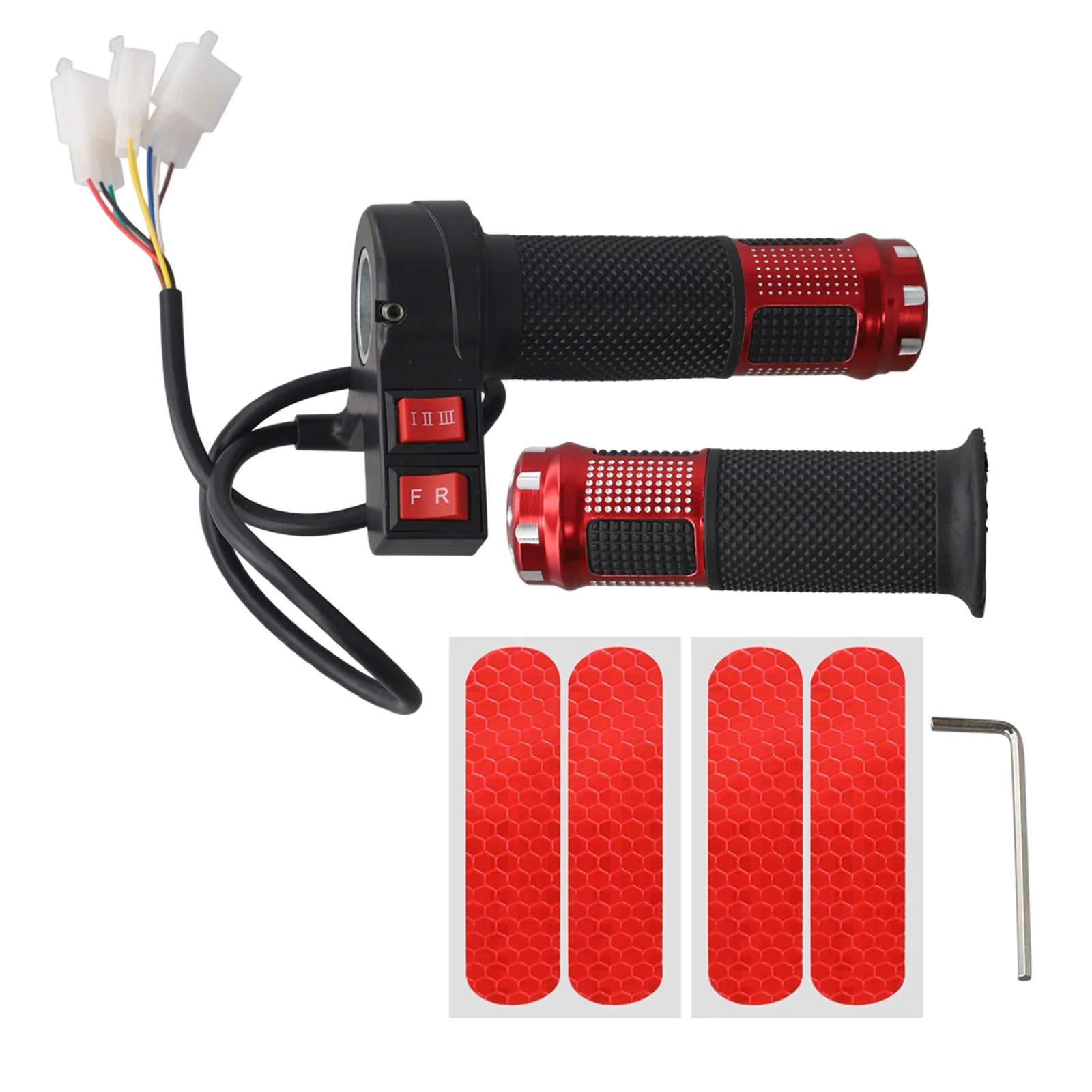 

24V-72V Electric Bicycle Thumb Throttle With 3 Speed Controller And Forward Reverse E-bike Accelerator Grip Cycling Accessories