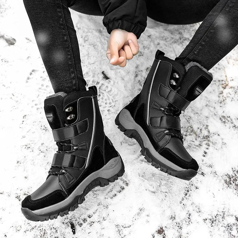 Winter Women Booties Warm Sneakers Trendy Black Ankle Boots Waterproof Snow Boots Female Warm Fur Fashion Outdoor Boots Platform