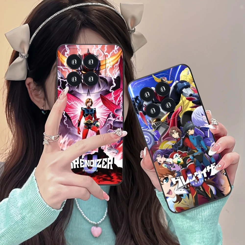 Anime Grendizer U Mobile Cell Phone Case for Xiaomi 14 13 12 11 10 9 T Ultra Lite Pro S SE X 5G Black Soft Phone Cover Shell