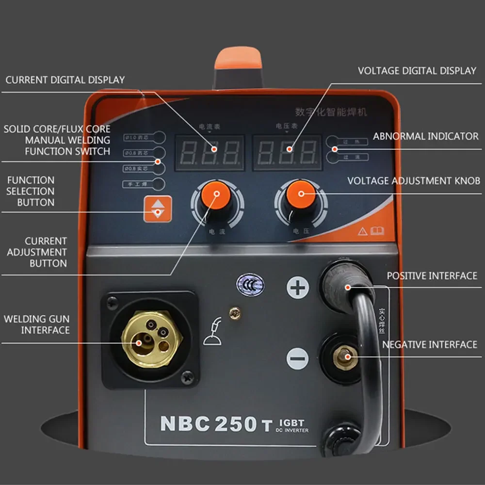 NBC-250T Electric welder Gas self-shielded welding machine 220v dual use hand soldering Gas shielded welding