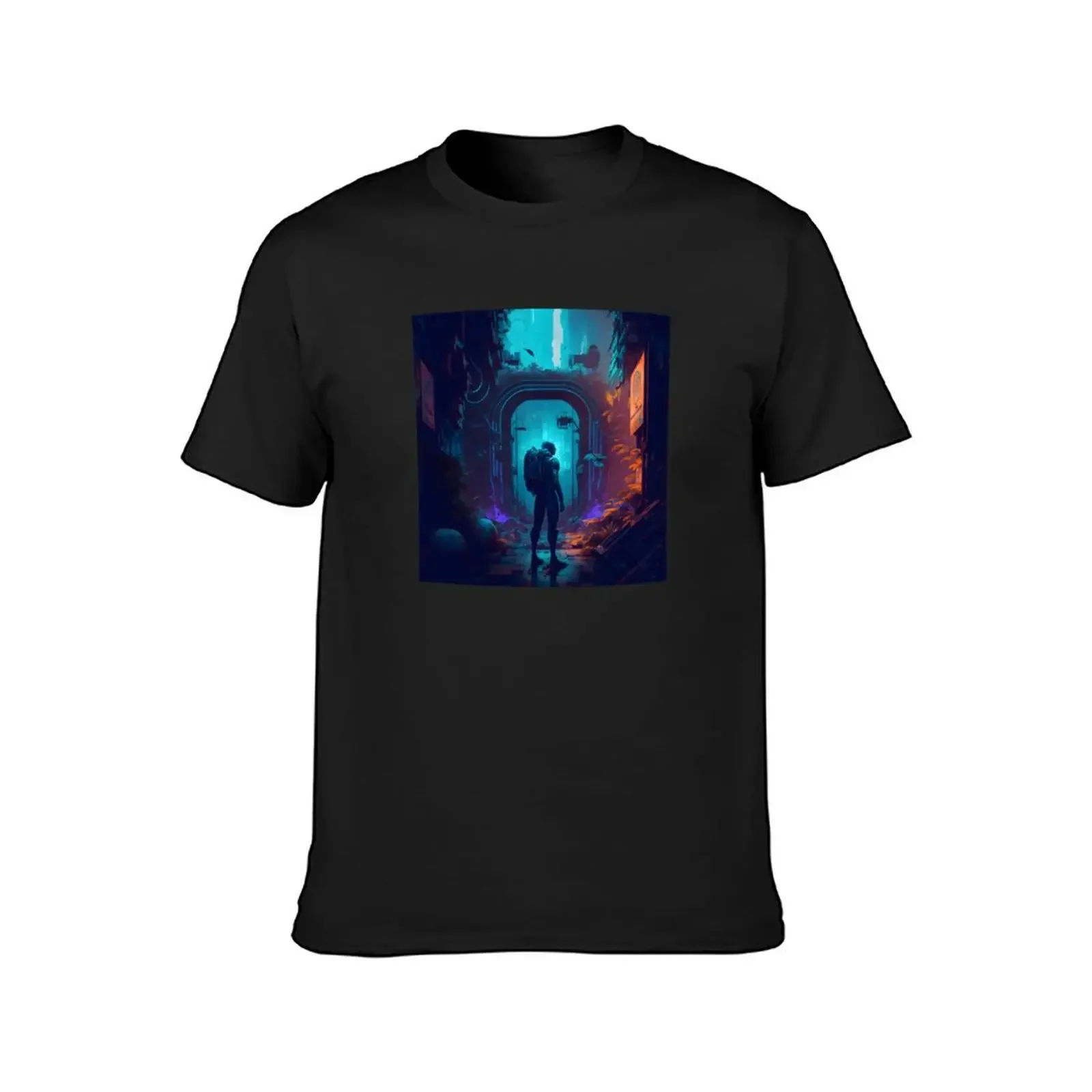 A Surrealistic Journey Through a Futuristic World T-Shirt essential t shirt vintage anime shirt mens clothes