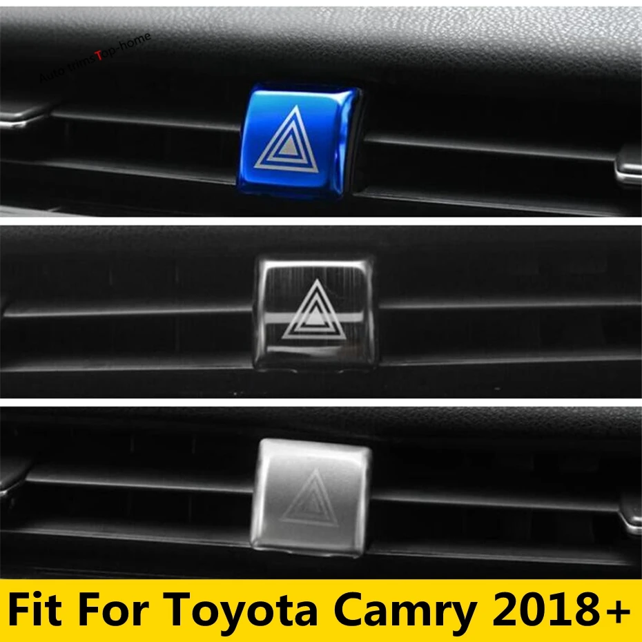 Emergency Warning Flash Light Lamp Outlet Button Cover Trim Fit For Toyota Camry 2018 -2023 Stainless Steel Interior Accessories