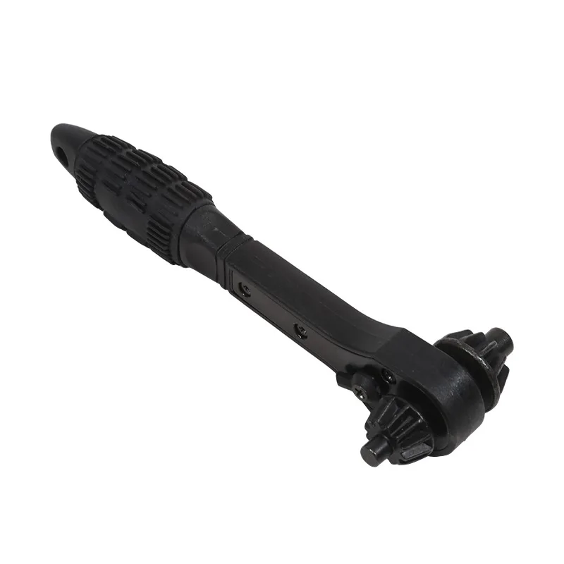 คุณภาพสูงอเนกประสงค์ 2-in-1 สีดํา RATCHET เจาะ Chuck Key Dual ใช้ประแจที่ปลายทั้งสองมือเครื่องมือซ็อกเก็ตอุปกรณ์เสริม