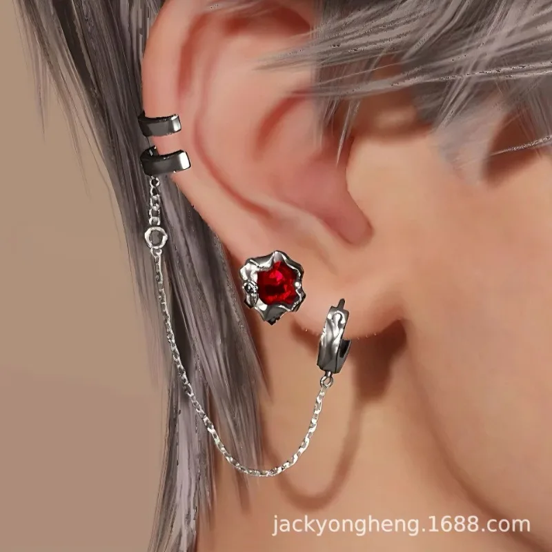 Love and Deep Space  Qin Che Qi Yu Shen Xinghui Li Shen Fan Ear Clip Animation Game Derivative Peripheral 2D Exquisite Earrings